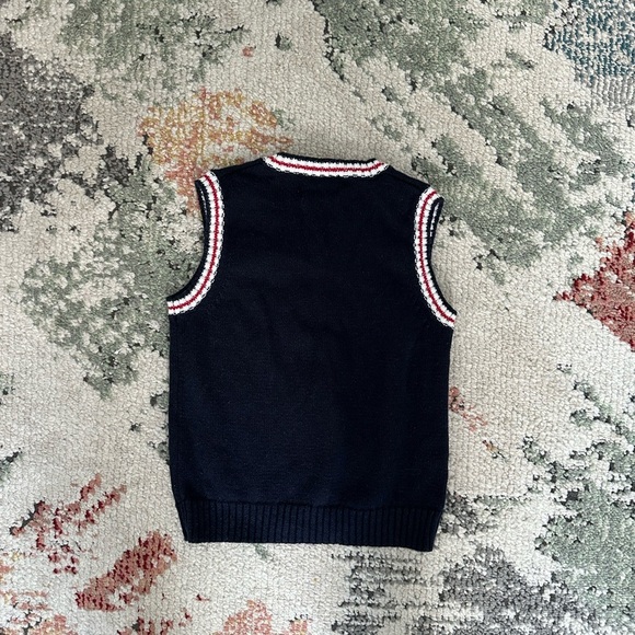 Vintage Great Guy 4T Boy Nautical Navy Blue Red White Anchor Sweater Vest - Picture 9 of 9
